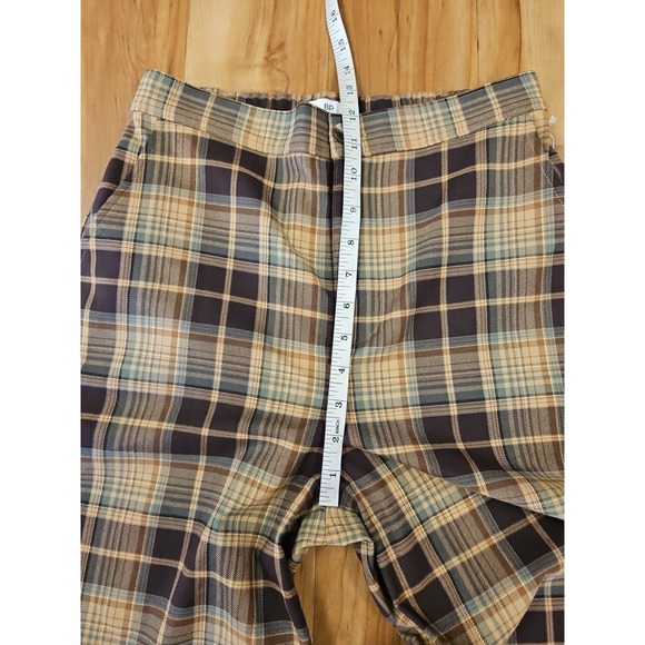 BP Women's High Waist Checkered Brown Plaid Trousers Size Small - Picture 9 of 13